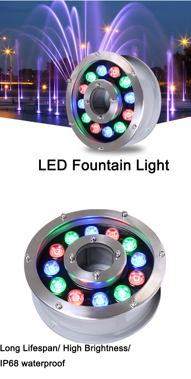 DC12/24V 6/9/12/15/18/24/36W RGB DMX512 Addressable LED Underwater